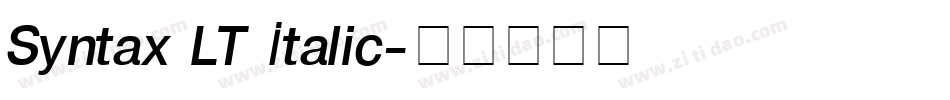 Syntax LT Italic字体转换